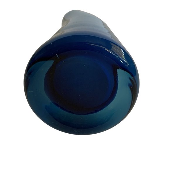 Hand Blown Art Glass Vase Tilts To One Side 6” - Picture 5 of 8